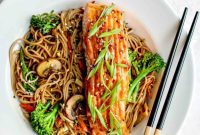 Sweet-Savory Miso Glazed Salmon with Nutty Sesame Soba