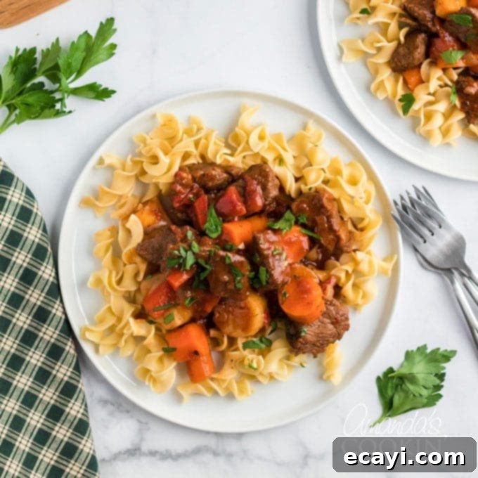 Hearty Slow Cooker Hungarian Goulash with Noodles 1 featured 10432