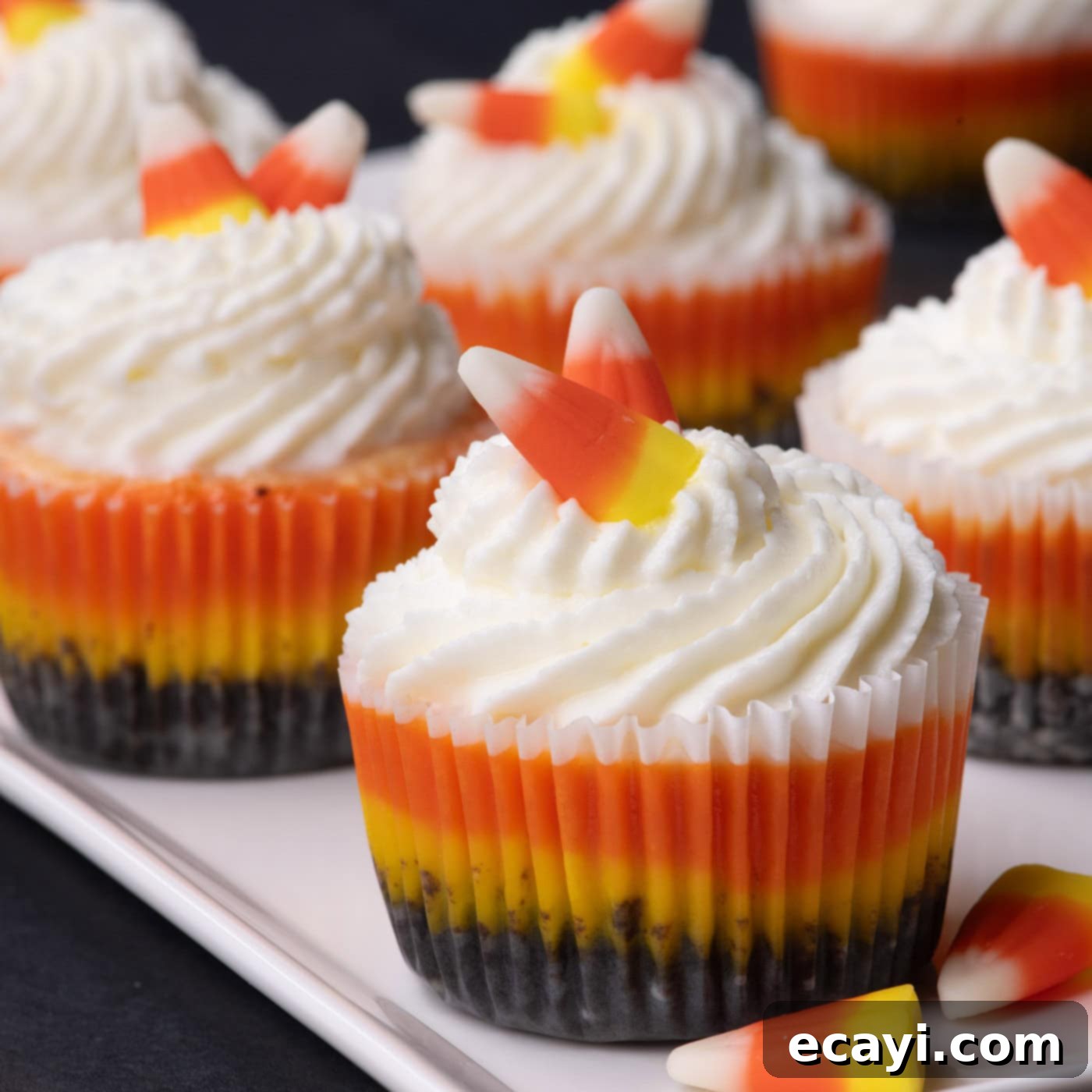 Festive Candy Corn Mini Cheesecakes 1 featured 104446