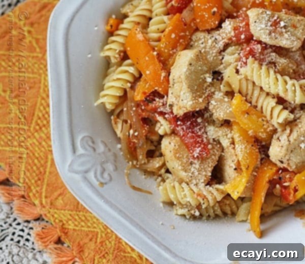 Savory Chicken and Pepper Pasta 1 featured 10453