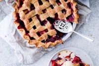 Orchard Peach and Wild Blackberry Pie with Olive Oil Gelato
