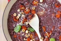 Savory Sausage Risotto with Red Wine and Blistered Cherry Tomatoes