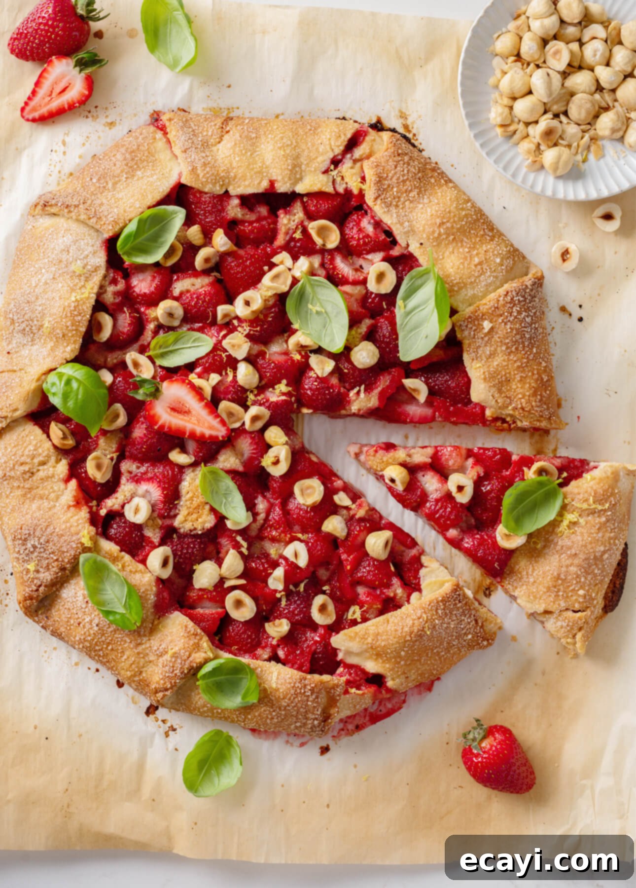 Rustic Hazelnut Strawberry Galette 1 featured 12805