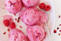 Creamy Raspberry Rose Gelato