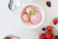Basil-Kissed Strawberry White Chocolate Gelato
