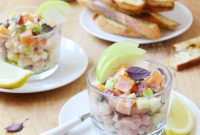 Two-Salmon Apple Tartare with Aged Cheddar