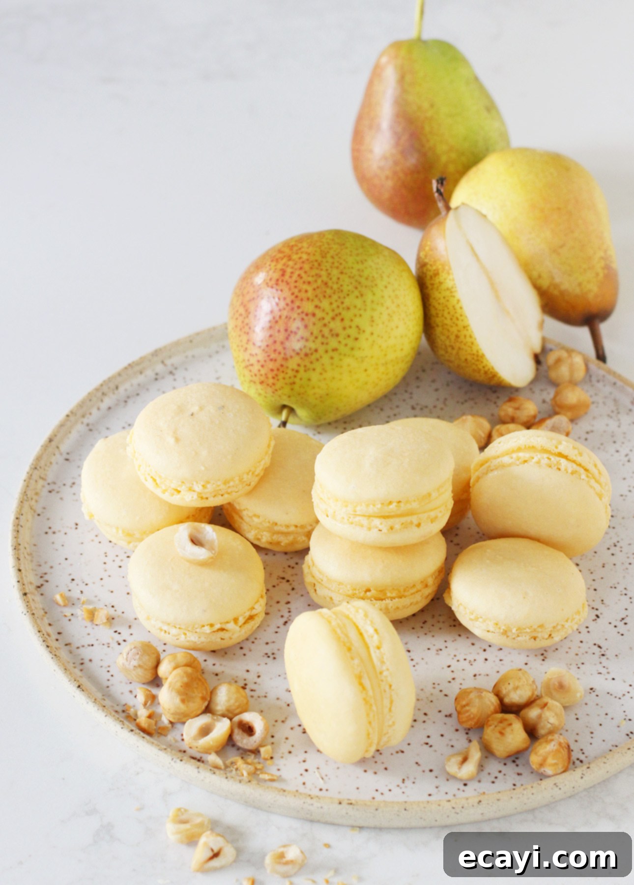 Artisan Hazelnut Pear Macarons 1 featured 14331