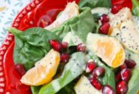 Jewel-Toned Pomegranate Clementine Spinach Salad