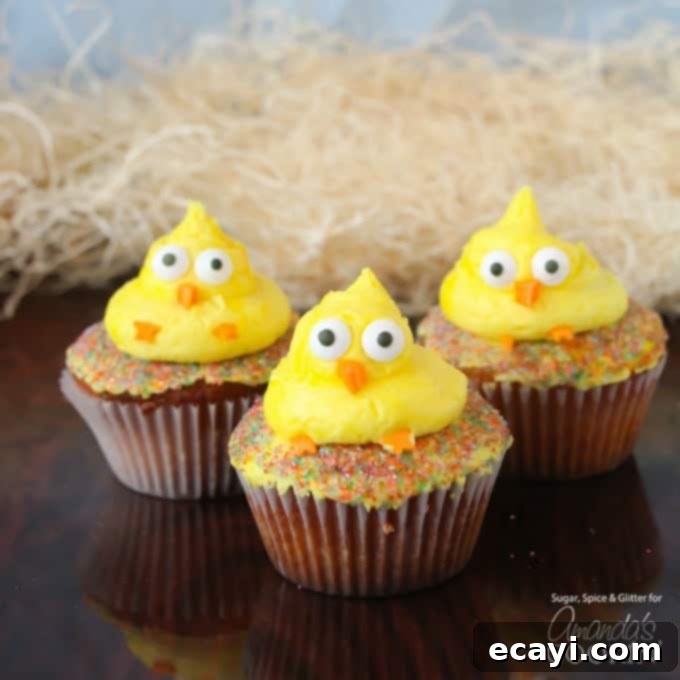 Whimsical Easter Chick Cupcakes 1 featured 18554