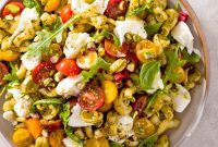 Pistachio Kissed Caprese Pasta Salad