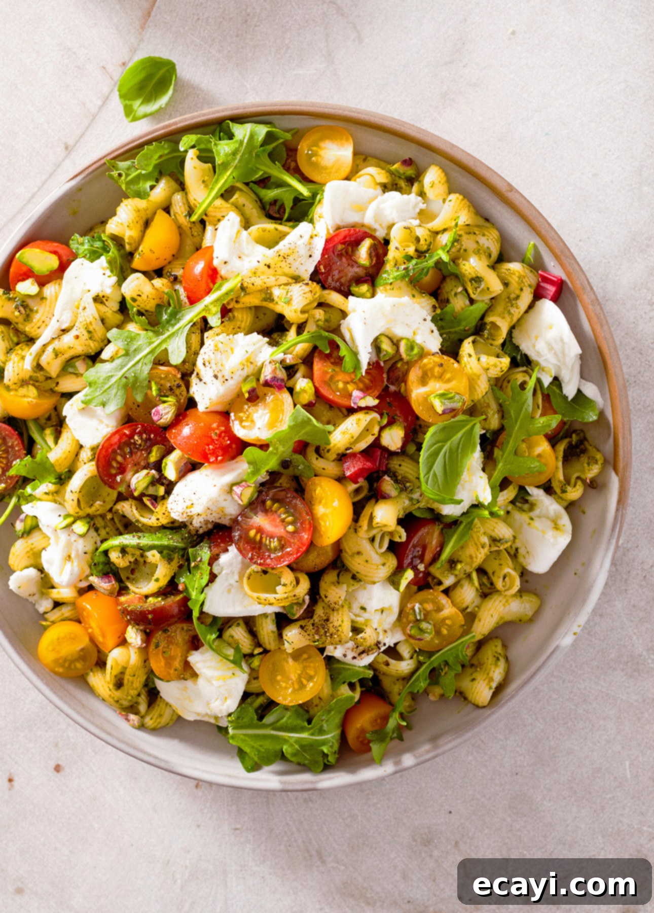 Pistachio Kissed Caprese Pasta Salad 1 featured 280
