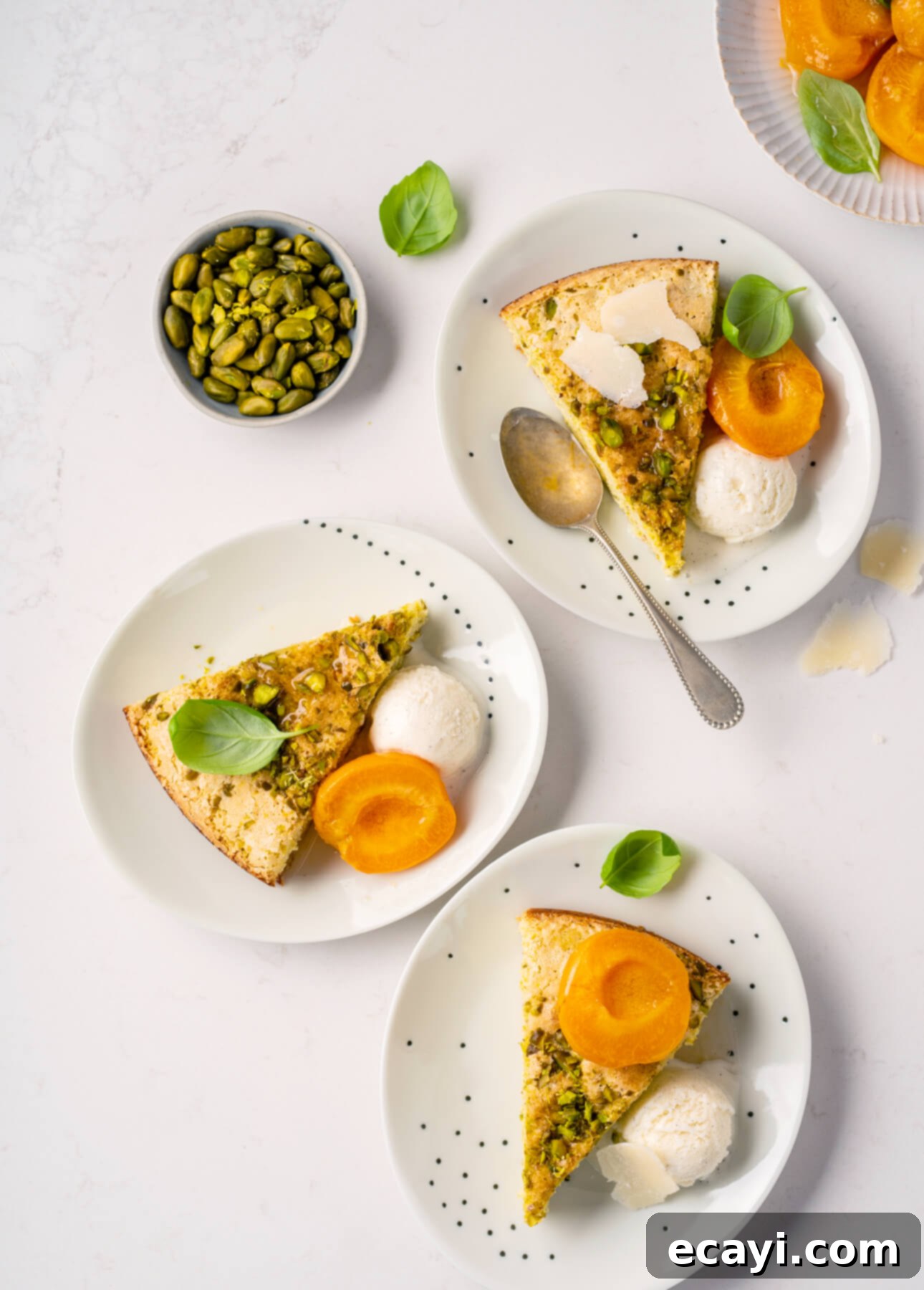 Aromatic Basil Apricots Crown a Savory Pistachio Parmesan Cake 1 featured 5579