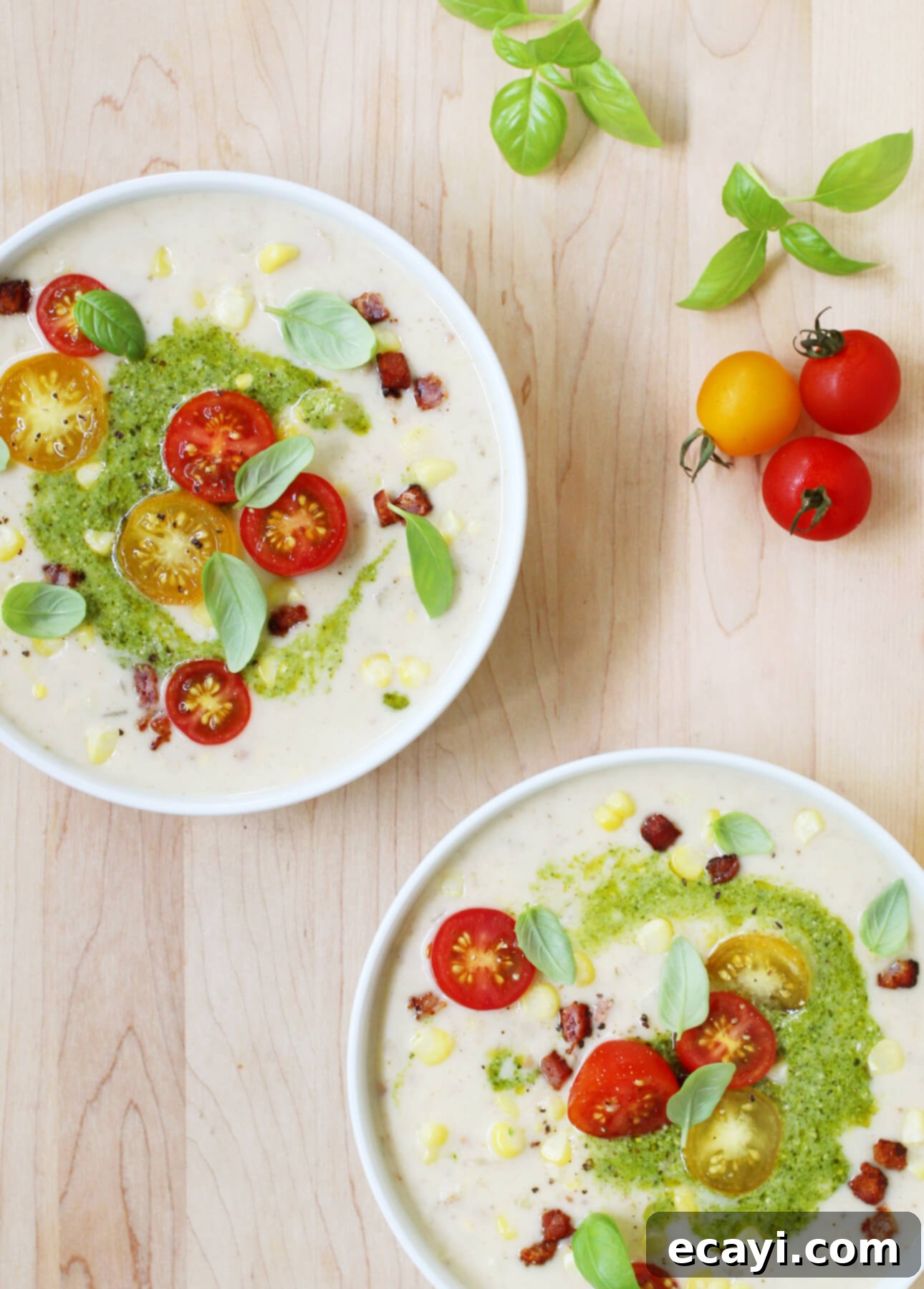 Golden Corn Chowder with Citrus Pesto Swirl 1 featured 5698