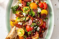 Vibrant Spanish Chorizo Tomato Salad with Toasted Almonds