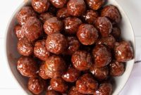 Sticky Grape Glazed Meatballs