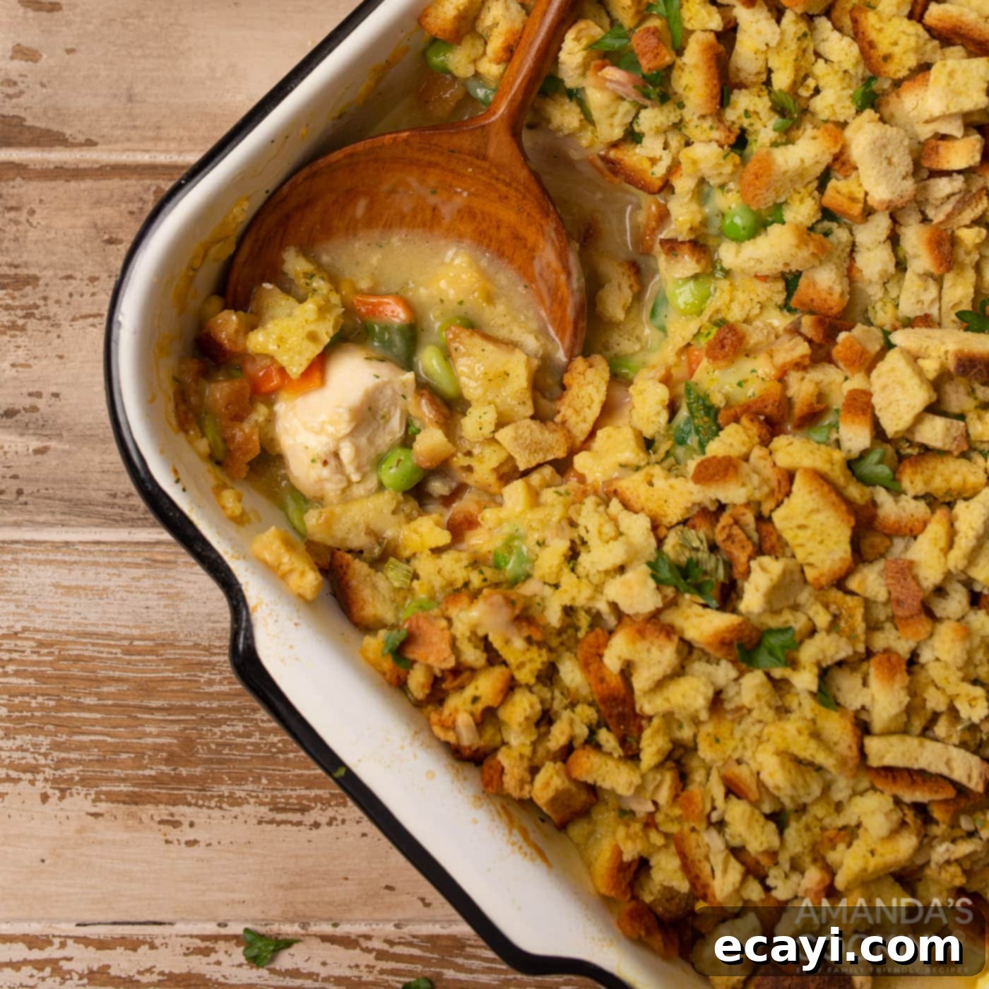 Savory Chicken and Stuffing Bake 1 featured 61473