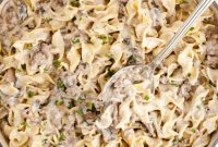 Creamy Ground Beef Stroganoff