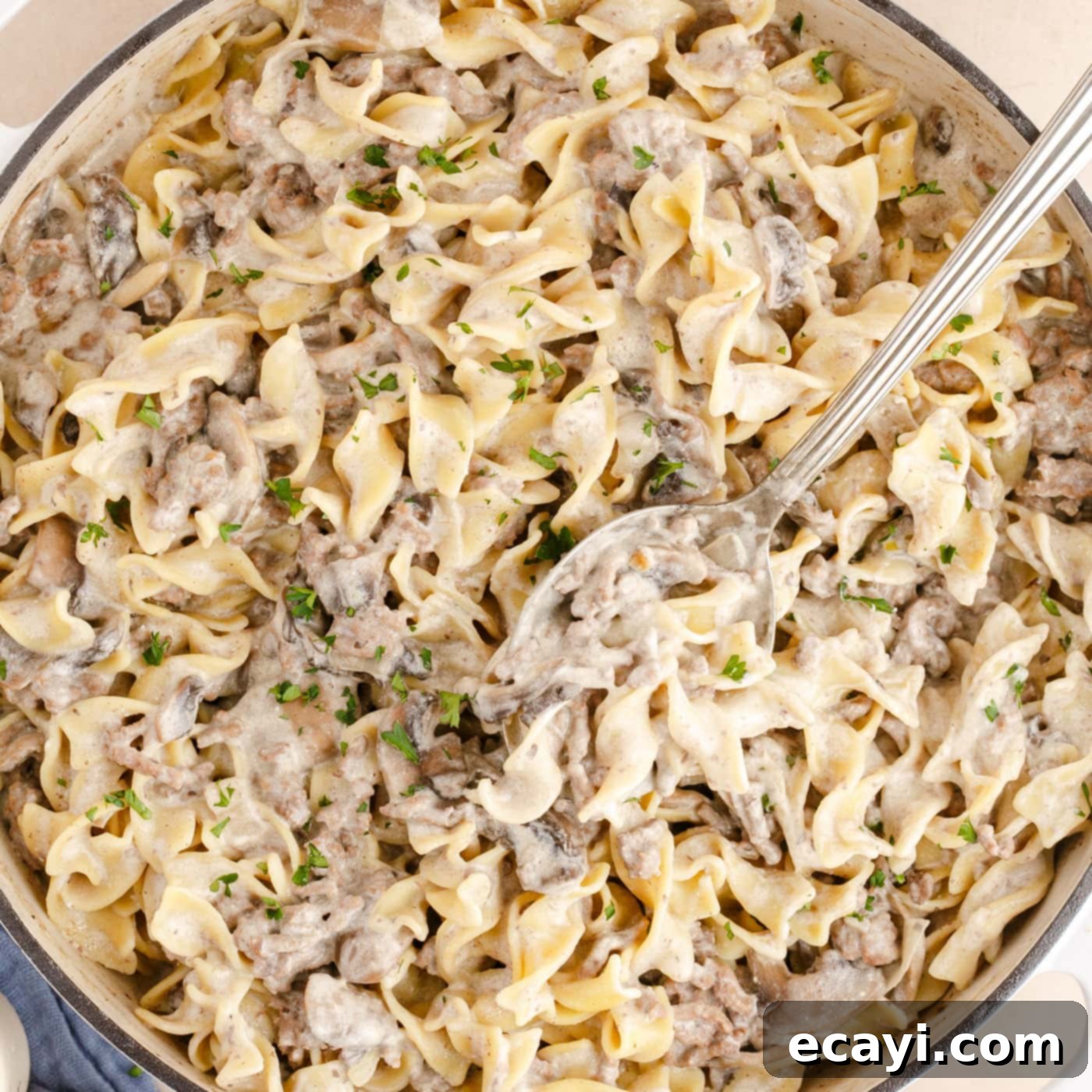 Creamy Ground Beef Stroganoff 1 featured 71860