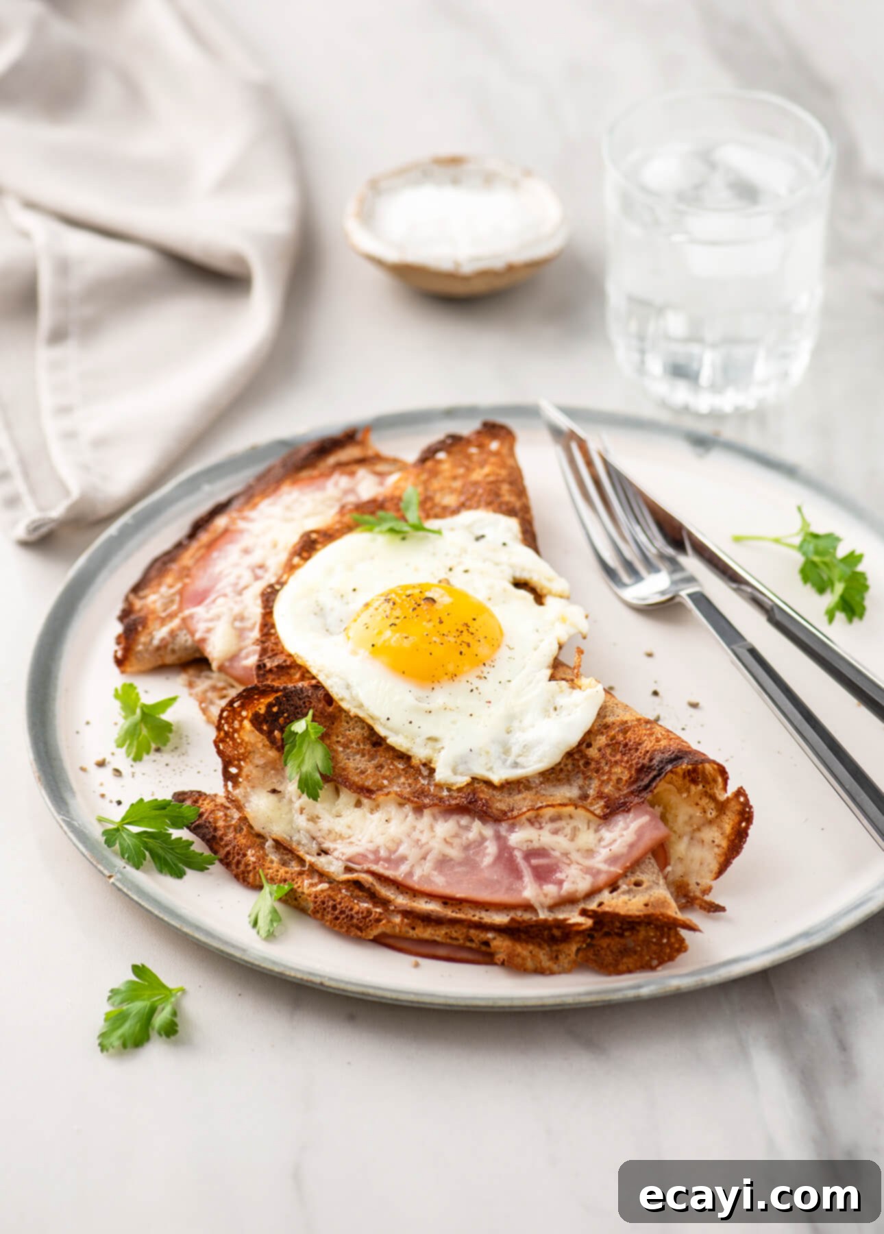 Golden Buckwheat Galettes: A Savory Trio of Ham, Egg, and Melted Cheese 11 featured 7591