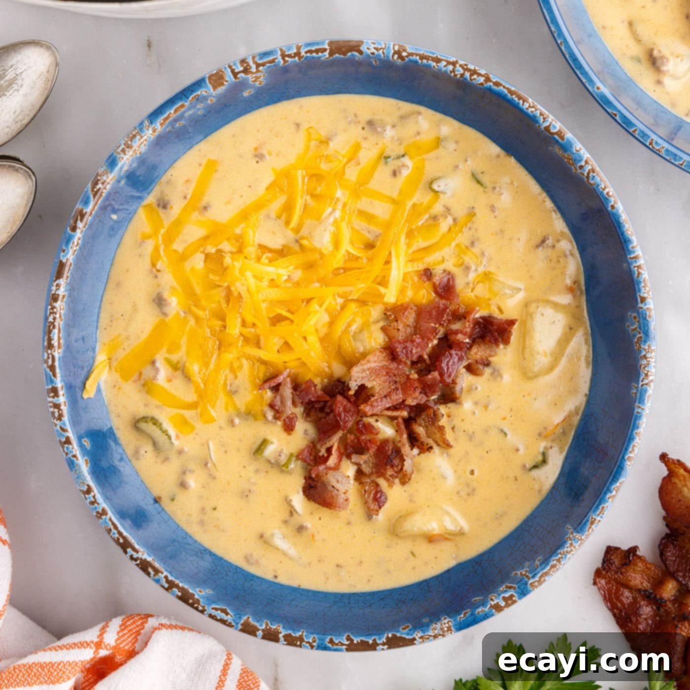 Hearty Cheeseburger Chowder 1 featured 76893