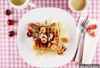 Dreamy White Chocolate Drizzled Yogurt Oat Waffles