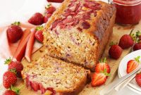 Honeyed Strawberry Rhubarb Loaf
