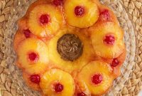 Golden Pineapple Crown Bundt Cake