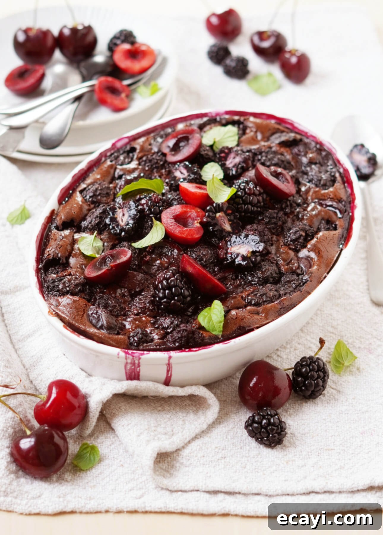 Decadent Blackberry, Cherry, and Chocolate Clafoutis 1 featured 9003