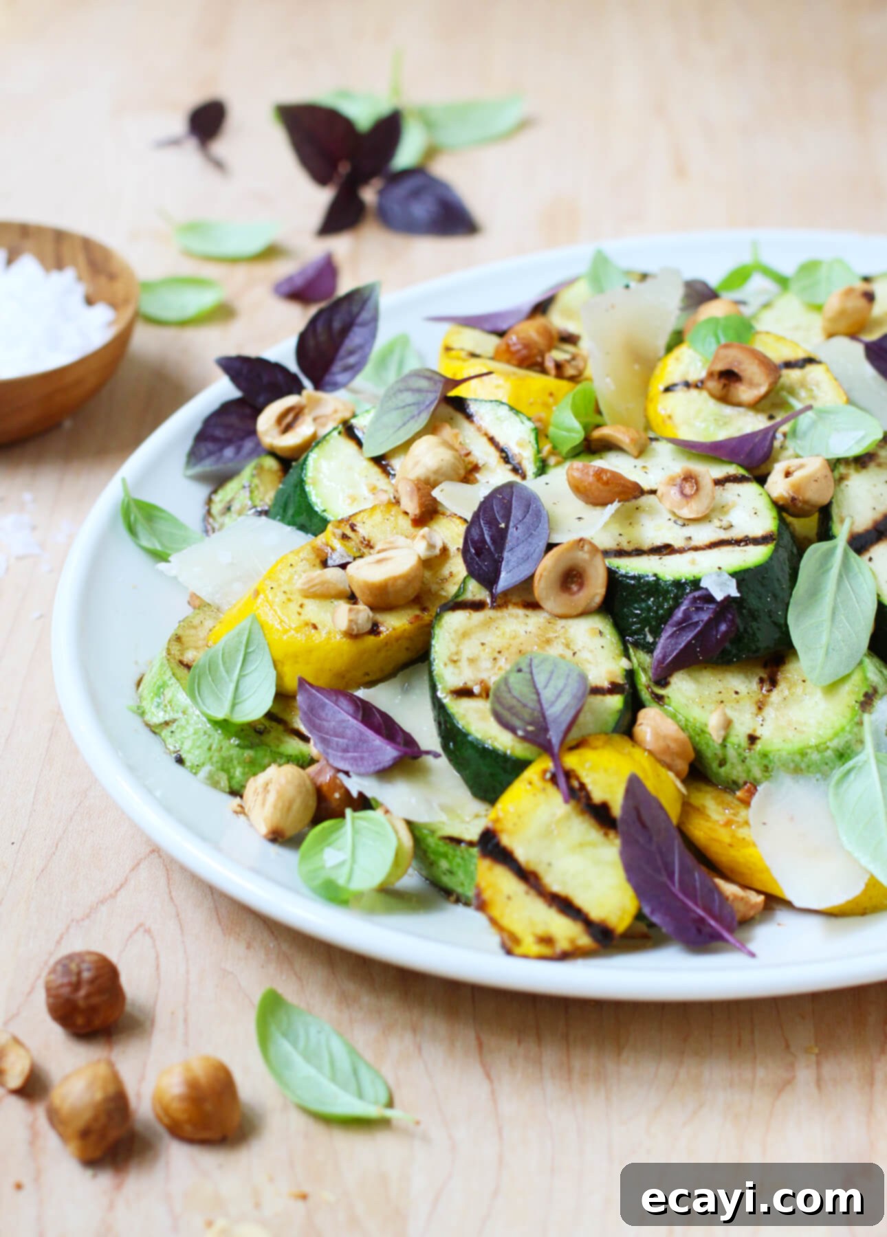 Charred Zucchini, Toasted Hazelnut, and Shaved Parmesan Salad 1 featured 9011
