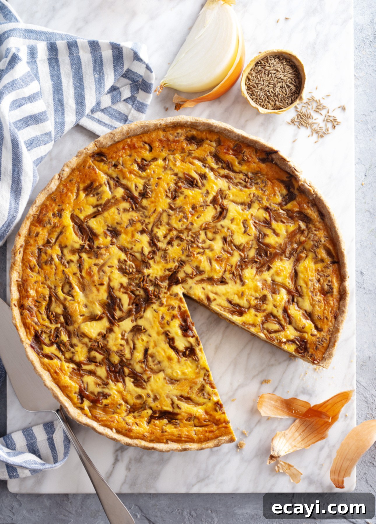 Aromatic Cumin & Caramelized Onion Quiche 1 featured 9039
