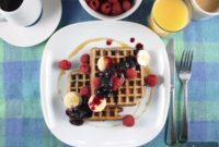 Wholesome Blueberry Waffles, Bursting with Fresh Berry Goodness