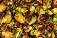 Roasted Brussels Sprouts with Crispy Bacon and Glazed Pecans