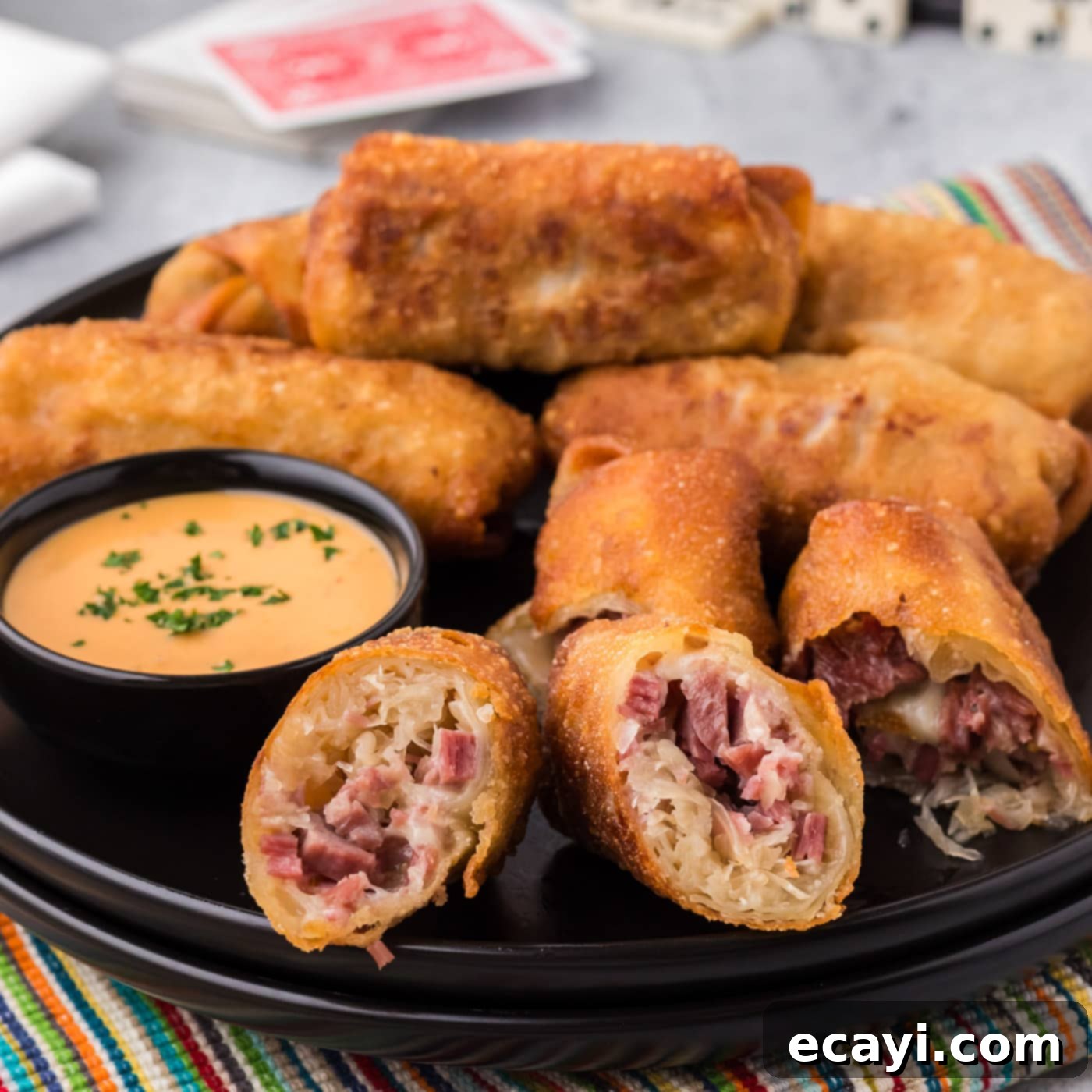 Crispy Reuben Egg Rolls 1 featured 93937