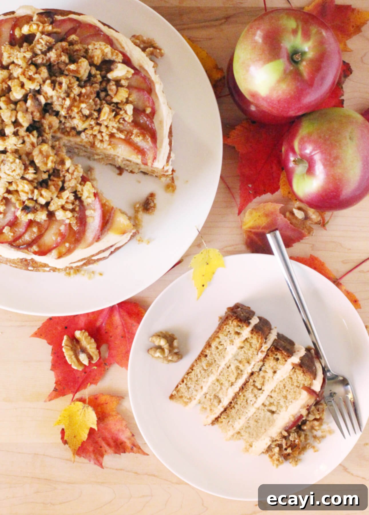 Tender Apple Layers with Velvety Caramel Apple Frosting and Toasted Maple Walnut Streusel 1 featured 9788