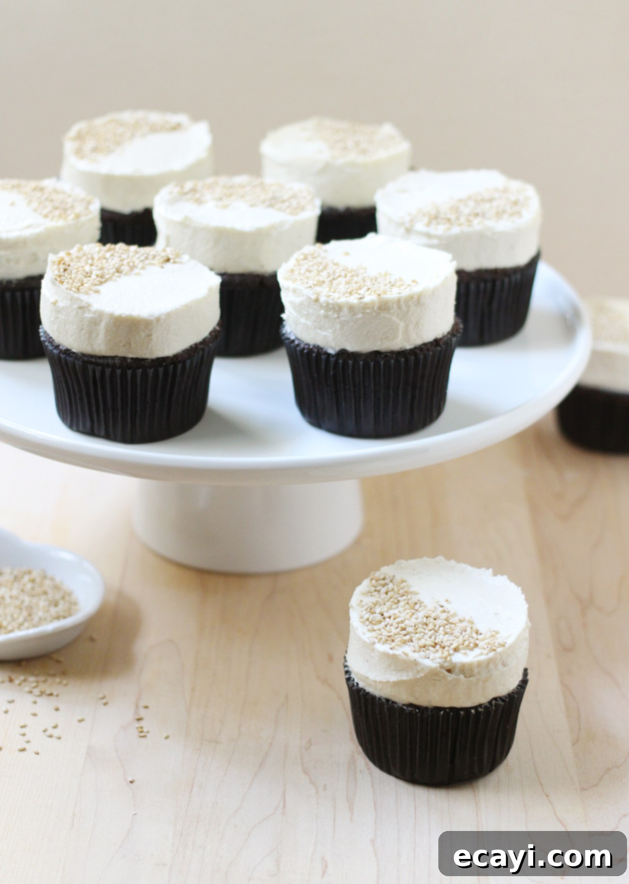 Decadent Dark Chocolate Tahini Cupcakes 1 featured 9819