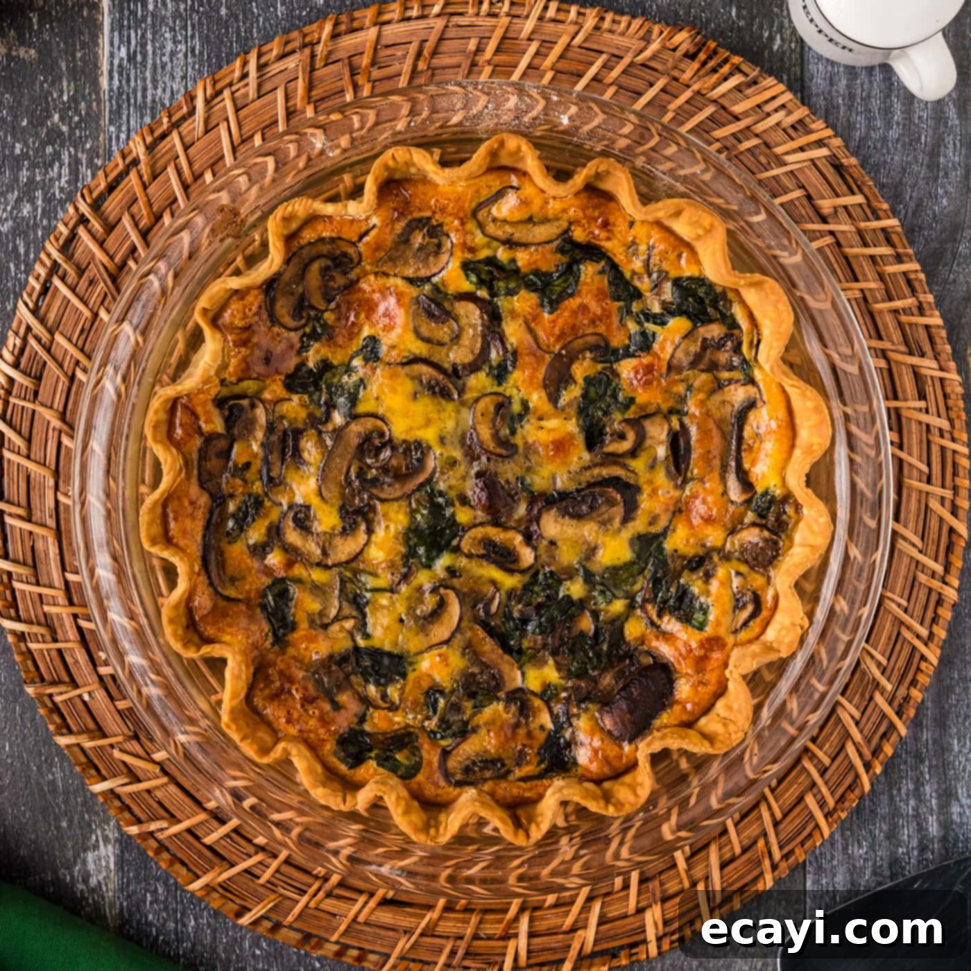 Savory Spinach Mushroom Quiche 1 featured 99560