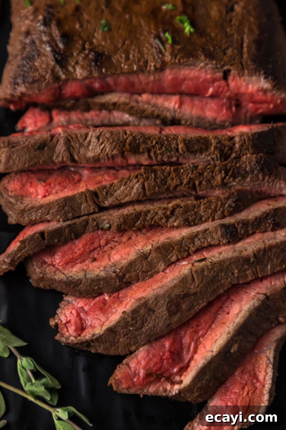 The Butcher's Secret Steak 9 Close up photo of Flat Iron Steak cut into slices