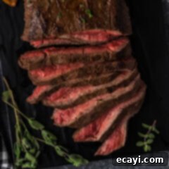 The Butcher's Secret Steak 10 Overhead photo of sliced flat iron steak