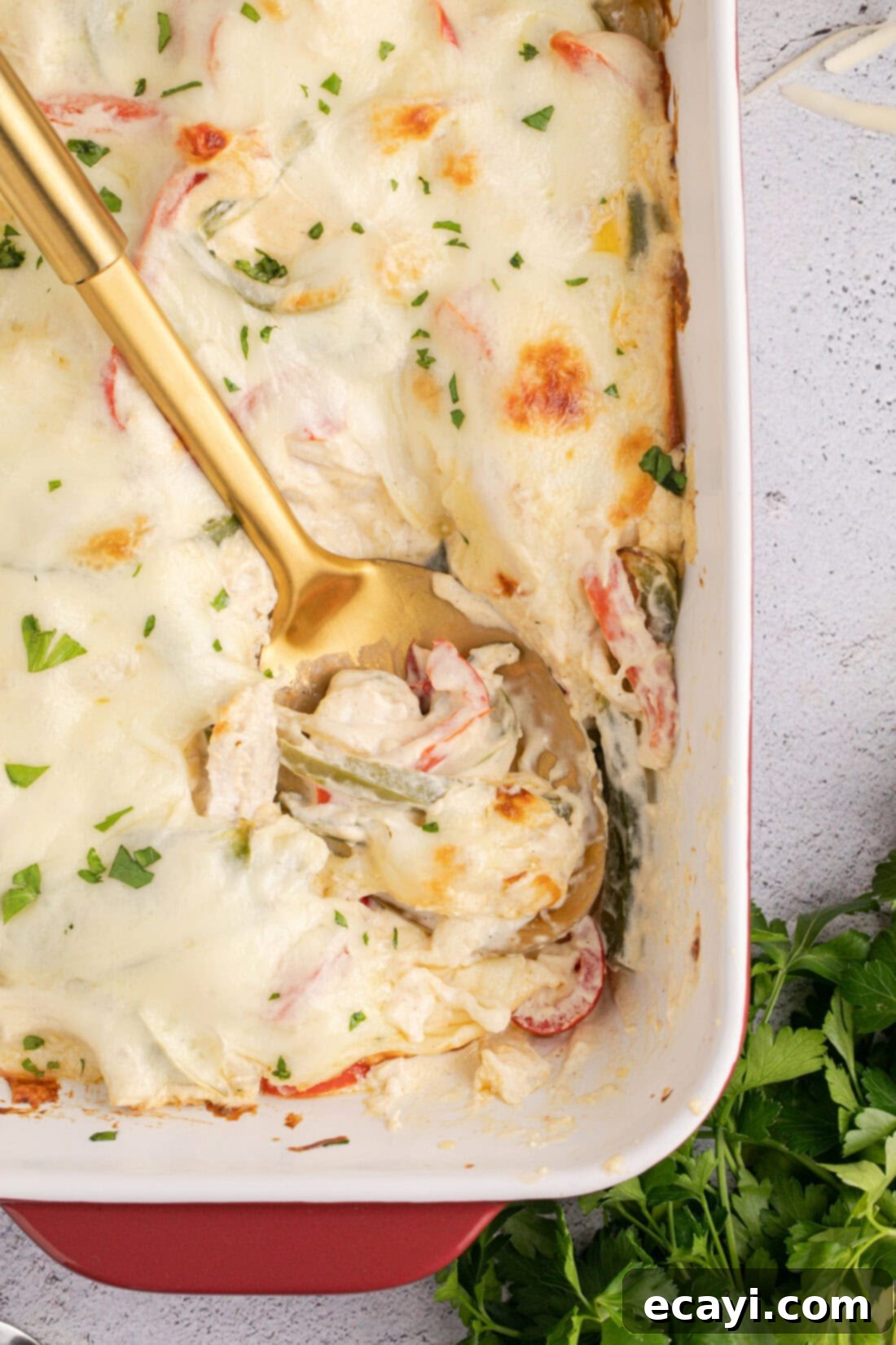 Cheesy Philly Chicken Bake 2 Spoon in a Philly Chicken Cheesesteak Casserole