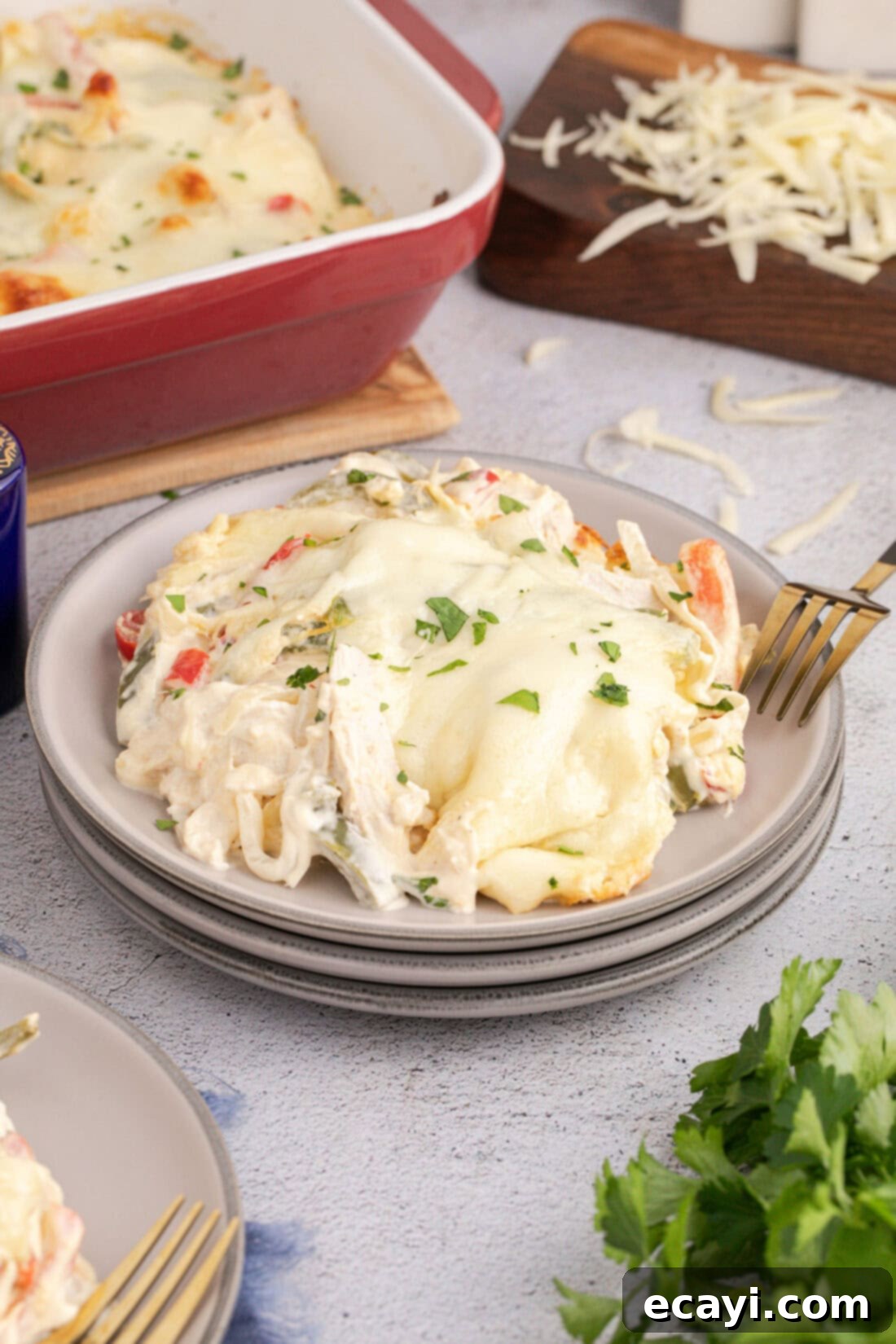 Cheesy Philly Chicken Bake 13 Plate of Philly Chicken Cheesesteak Casserole