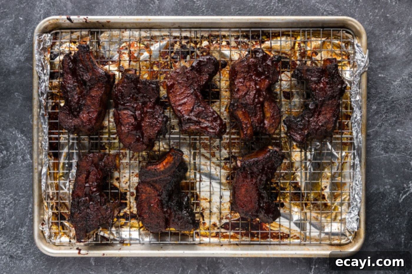 Down-Home Country Ribs 11 baked country style pork ribs, brushed with barbecue sauce and ready for the final bake