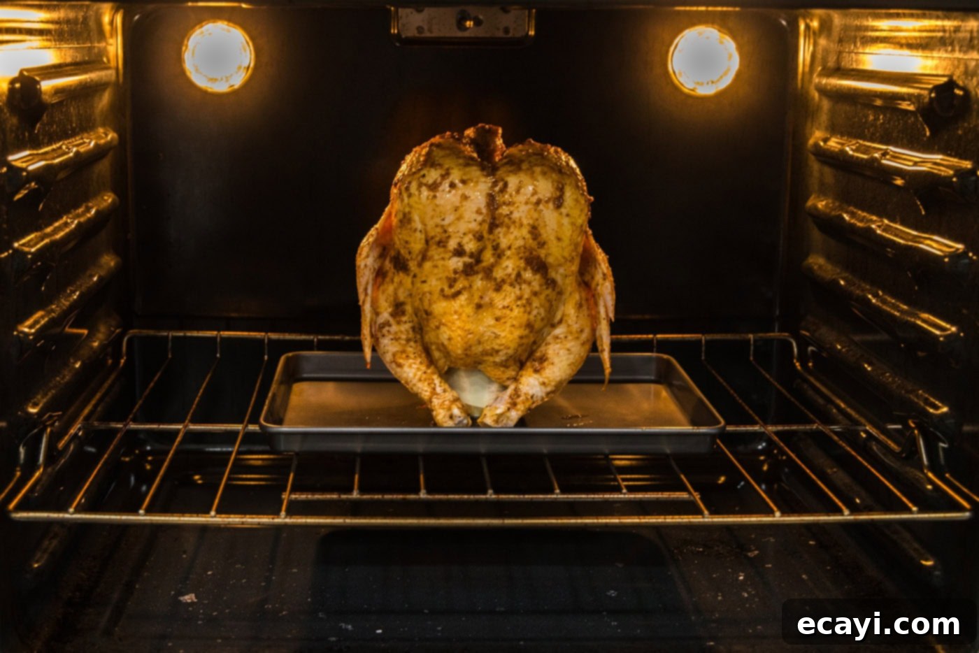 Juicy Beer-Infused Roasted Chicken 9 beer can chicken in the oven
