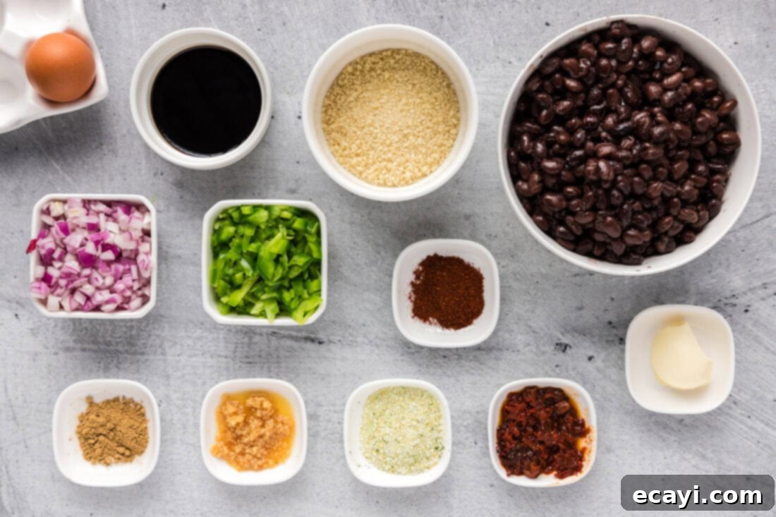 Signature Black Bean Burger 4 Ingredients for Black Bean Burger