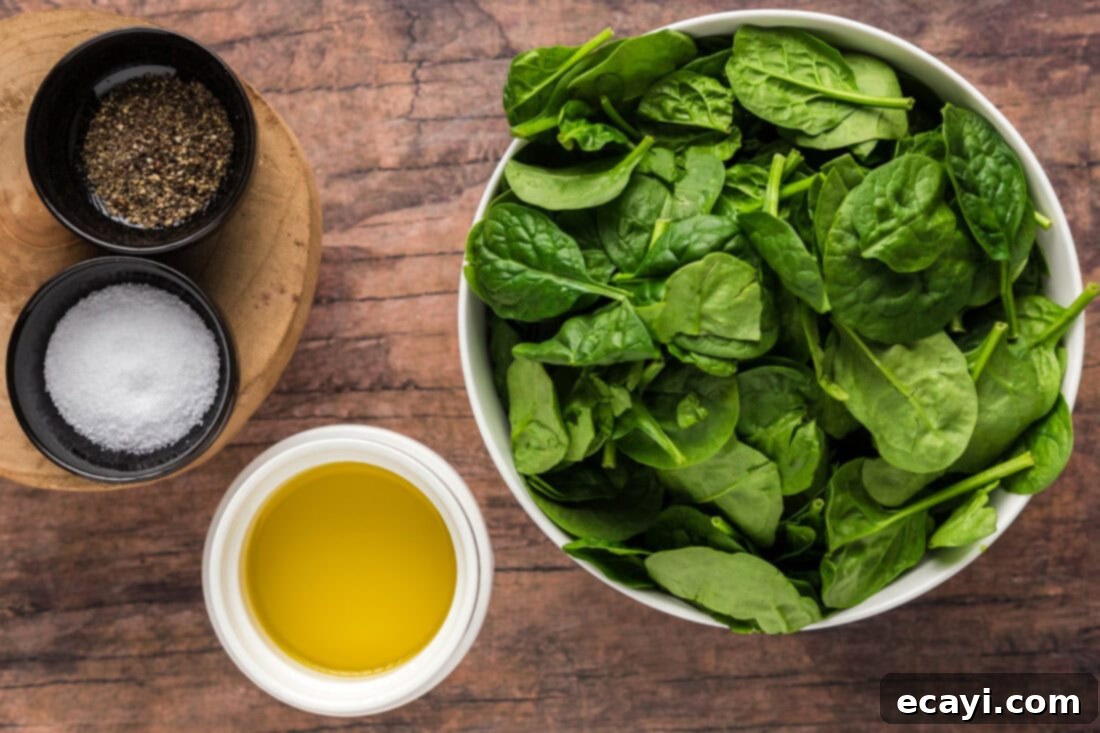 Ingredients for Air Fryer Spinach