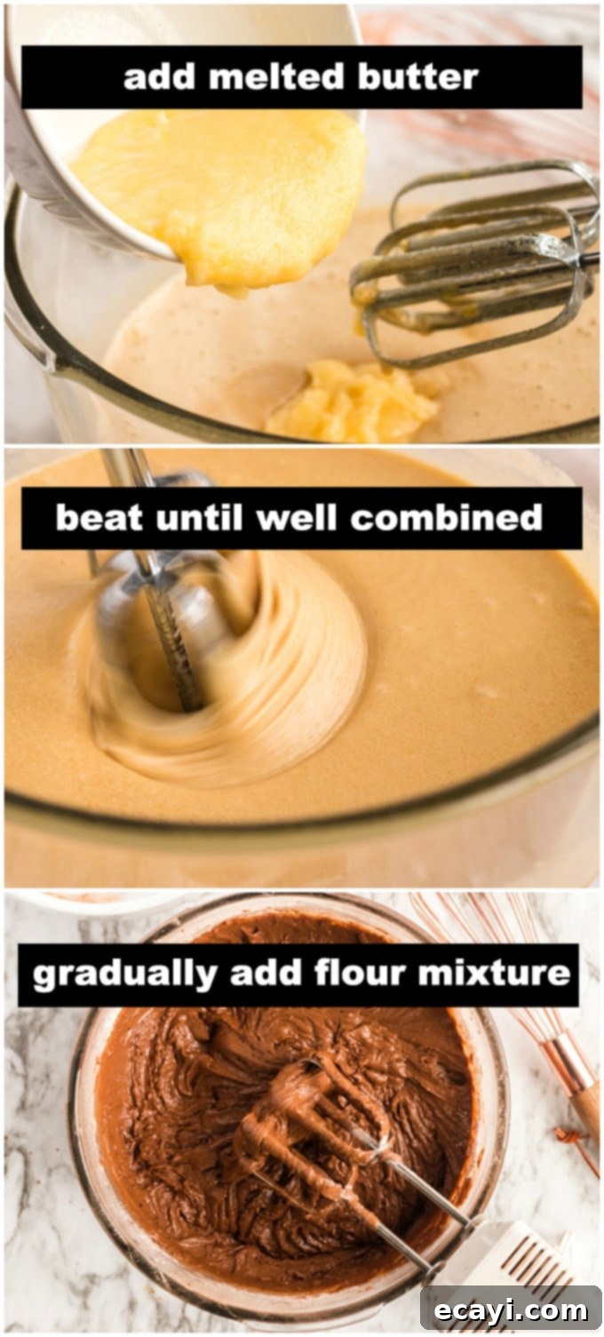 Fudgy Snowdrift Delights 4 mixing up cookie batter