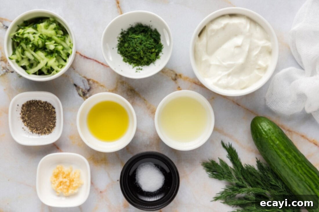 Classic Tzatziki Dip 4 Ingredients for Tzatziki Sauce