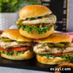 Crispy Chicken Sandwich 9 Close up photo of a stack of Chicken Sandwiches