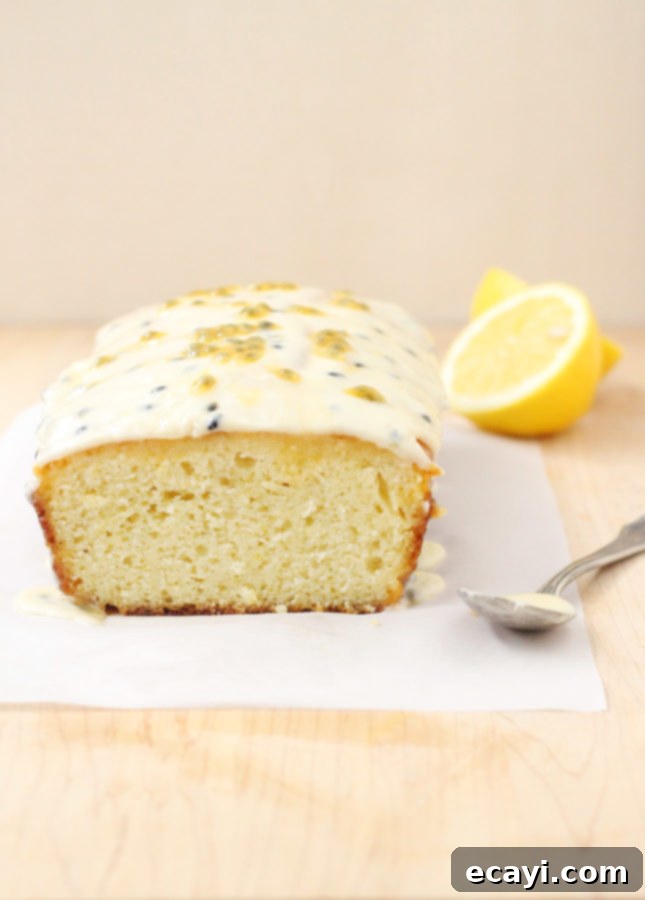 Zesty Passion Drizzle Delight 5 Passion Fruit and Lemon Drizzle Cake // FoodNouveau.com