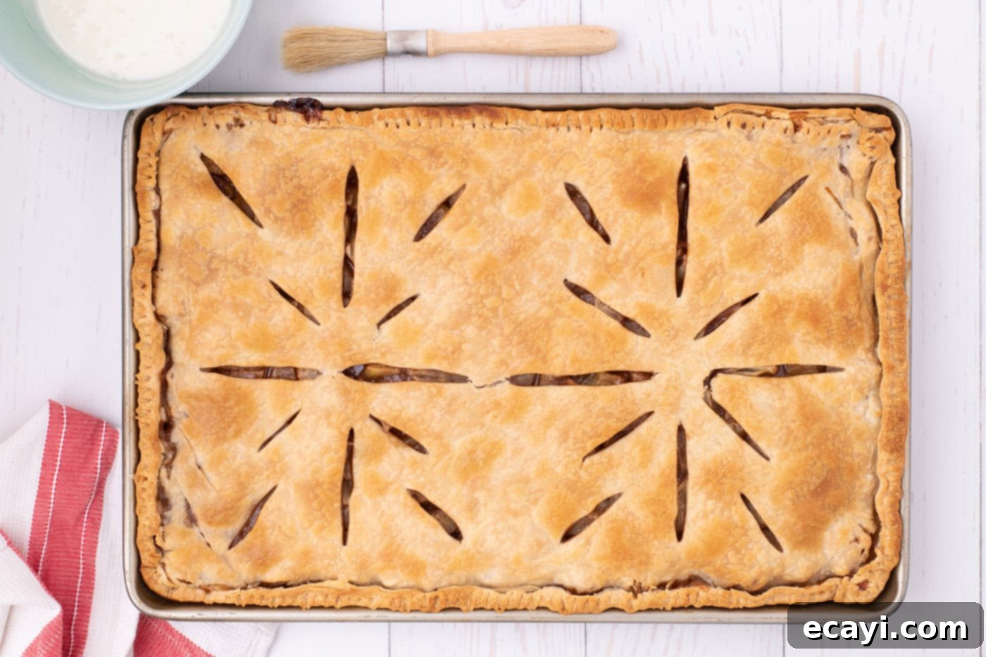 Sheet Pan Apple Pie 14 baked apple slab pie in a jelly roll pan