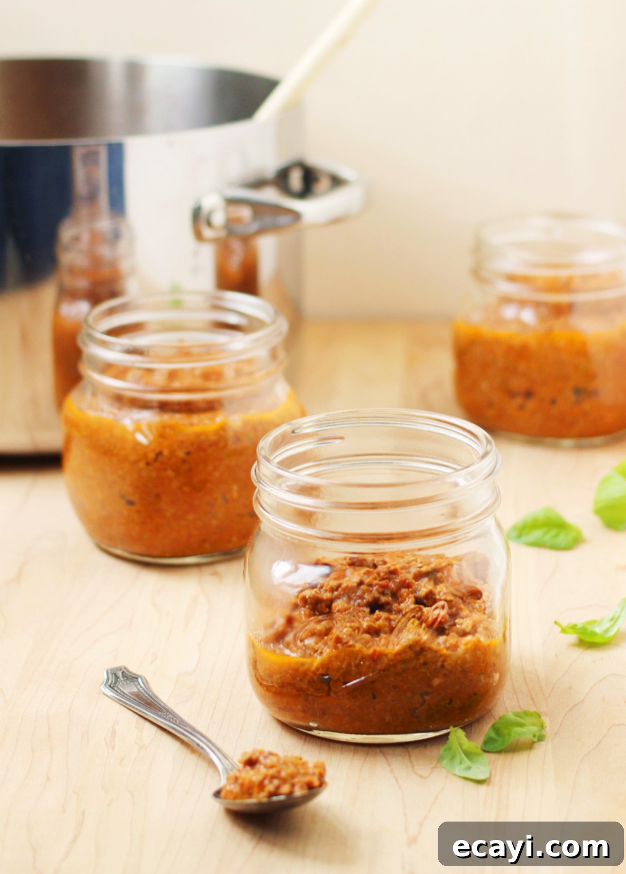Master Authentic Bolognese Sauce 15 Jars of freshly made, rich, and authentic Bolognese sauce, neatly stored for future meals